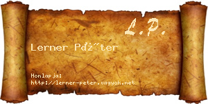 Lerner Péter névjegykártya