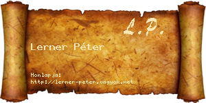 Lerner Péter névjegykártya